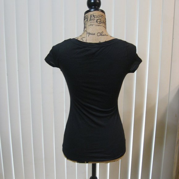 NWT Express black skull graphic tee t shirt top XS extra small - Picture 4 of 6